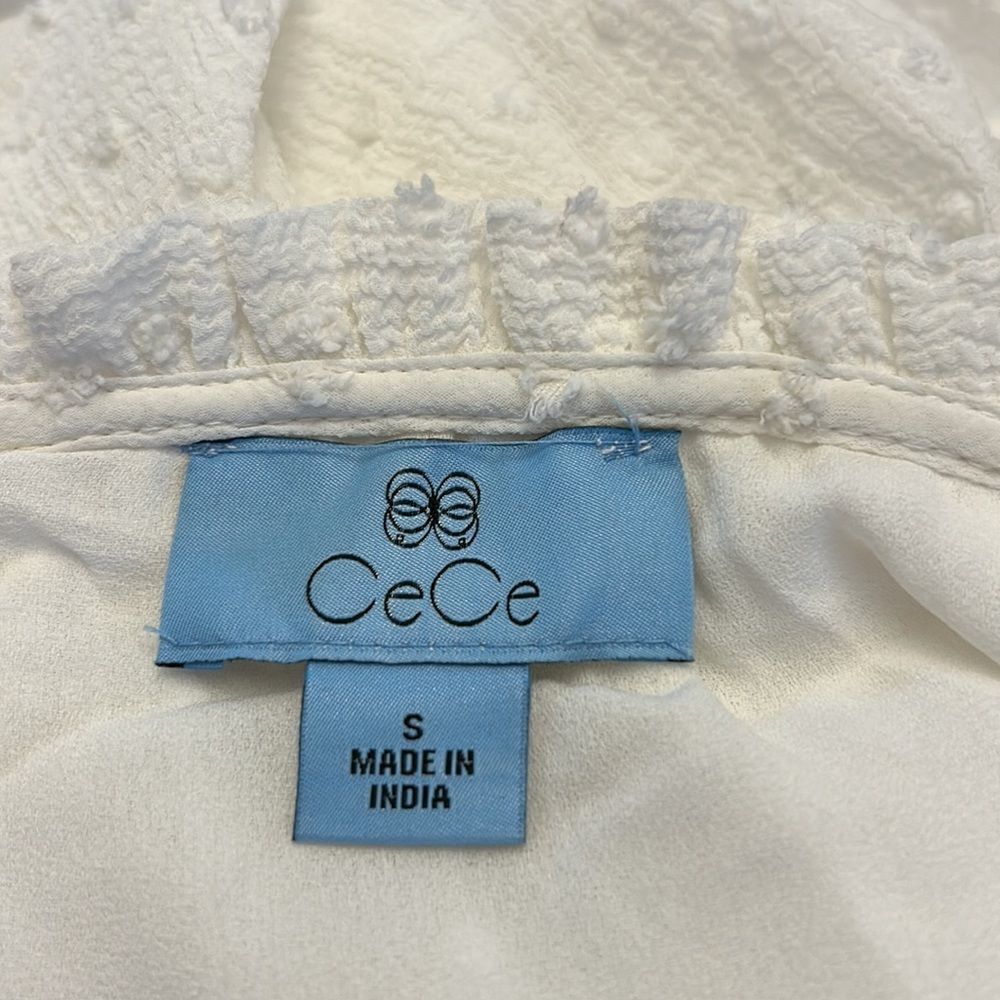 CeCe ecru long sleeve tired dress Size S New - Picture 8 of 11